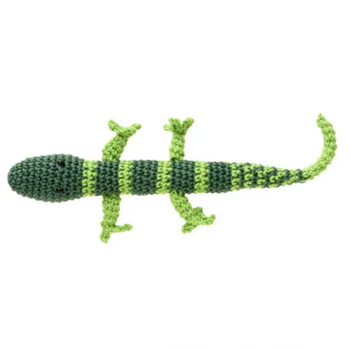 Lagartixa Verde Escuro em Amigurumi