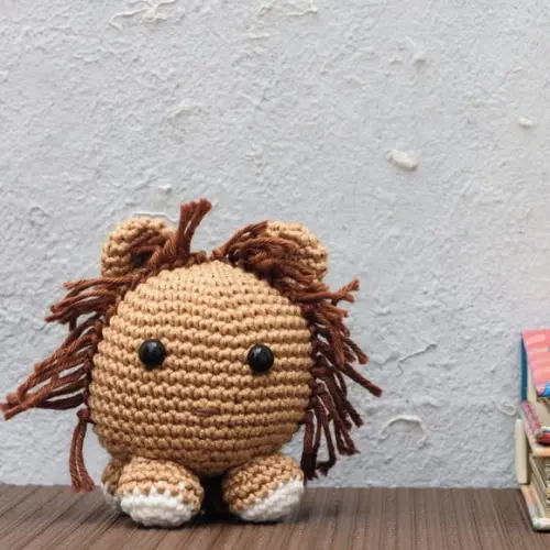 Leão Bola em Amigurumi
