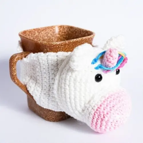Luva de Caneca Unicórnio em Crochê