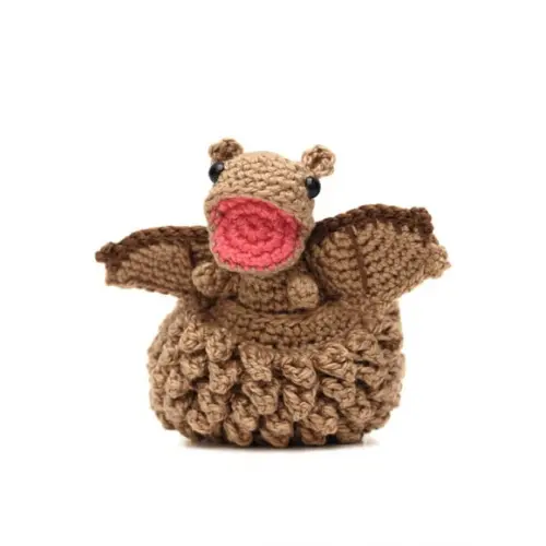 Ovo com Filhote de Dragão Bege em Amigurumi