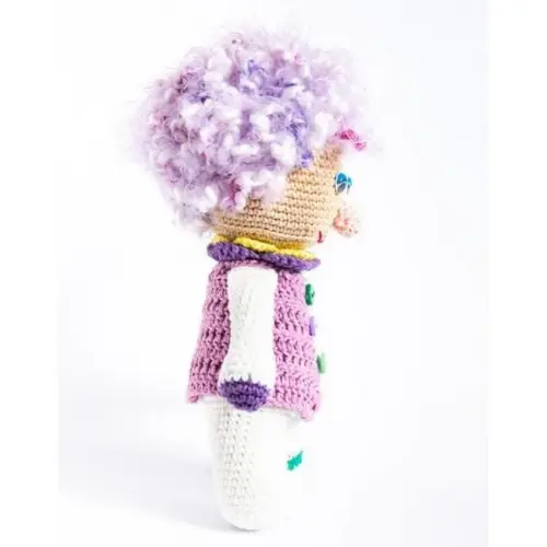 Palhaça de Cabelo Crespo em Amigurumi