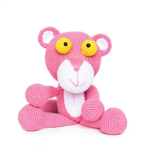 Pantera Cor de Rosa em Amigurumi