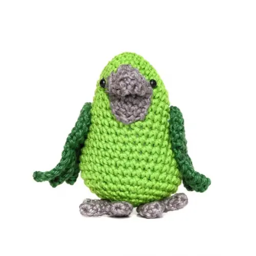 Papagaio Verde em Amigurumi