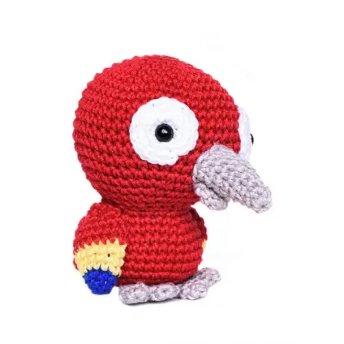 Papagaio Vermelho em Amigurumi