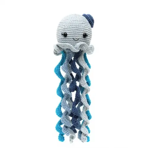 Polvo com Tentáculos Coloridos e Chapéu em Amigurumi