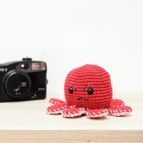 Polvo do Humor Rosa em Amigurumi