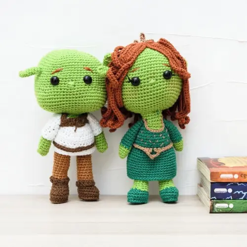 Shrek e Fiona em Amigurumi