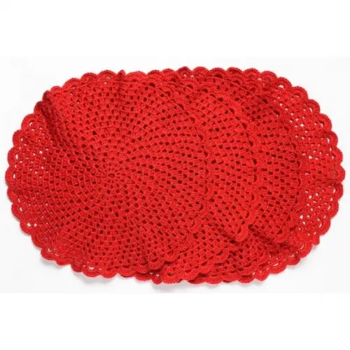 Sousplat vermelho em crochê