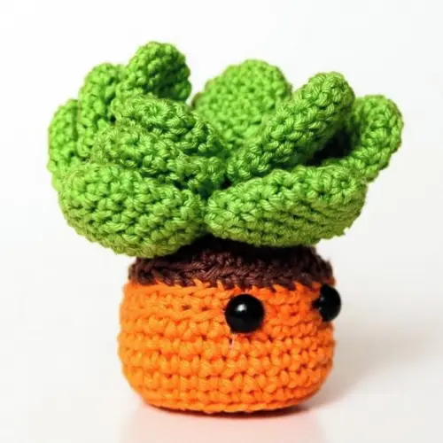 Suculenta em Amigurumi