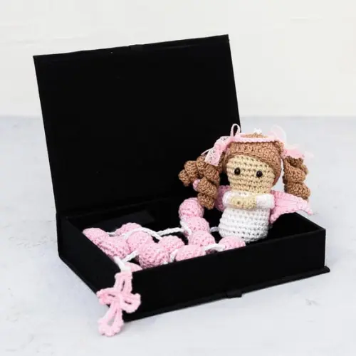 Terço Anjinha em Amigurumi