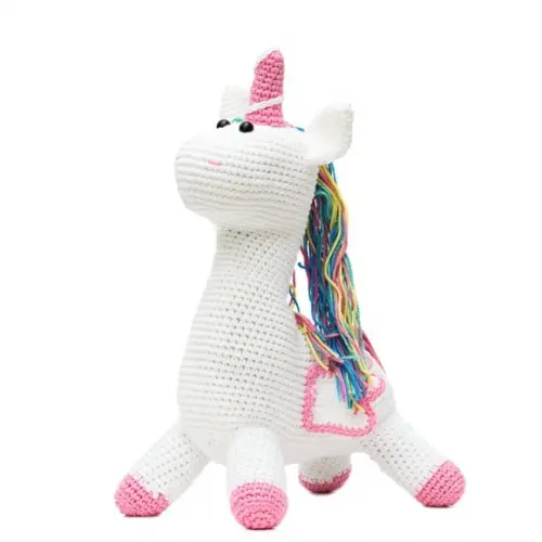 Unicórnio Asas Bordadas em Amigurumi