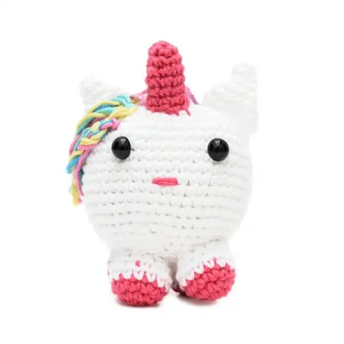 Unicórnio Bola Rosa Escuro em Amigurumi