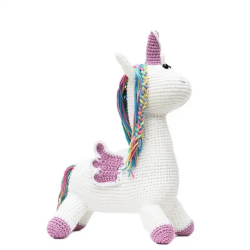 Unicórnio Lilás em Amigurumi