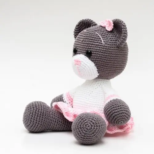 Ursa de Saia Rosa em Amigurumi