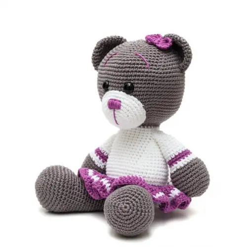 Ursa de Saia Roxa em Amigurumi