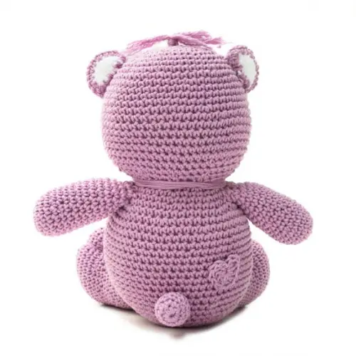 Ursinho Carinhoso Lilás em Amigurumi