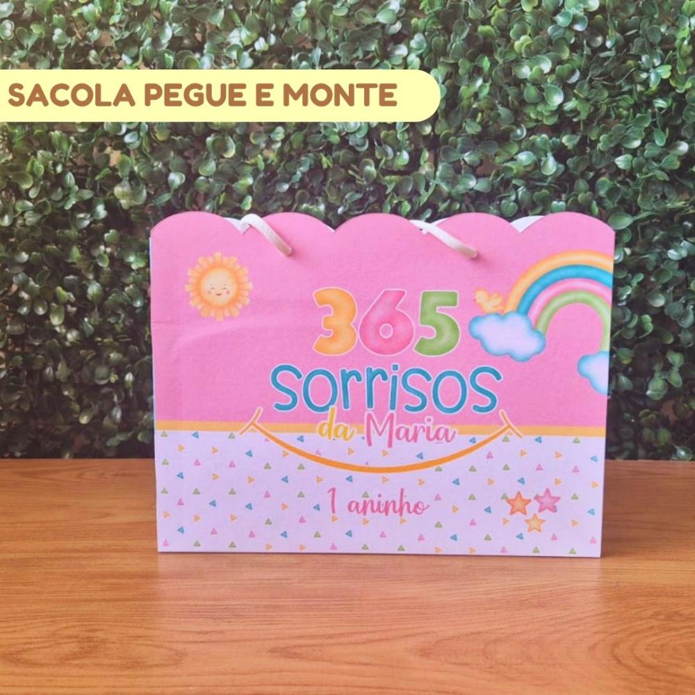 Sacolinha Personalizada 365 Sorrisos Menina | Lembrancinha Festa