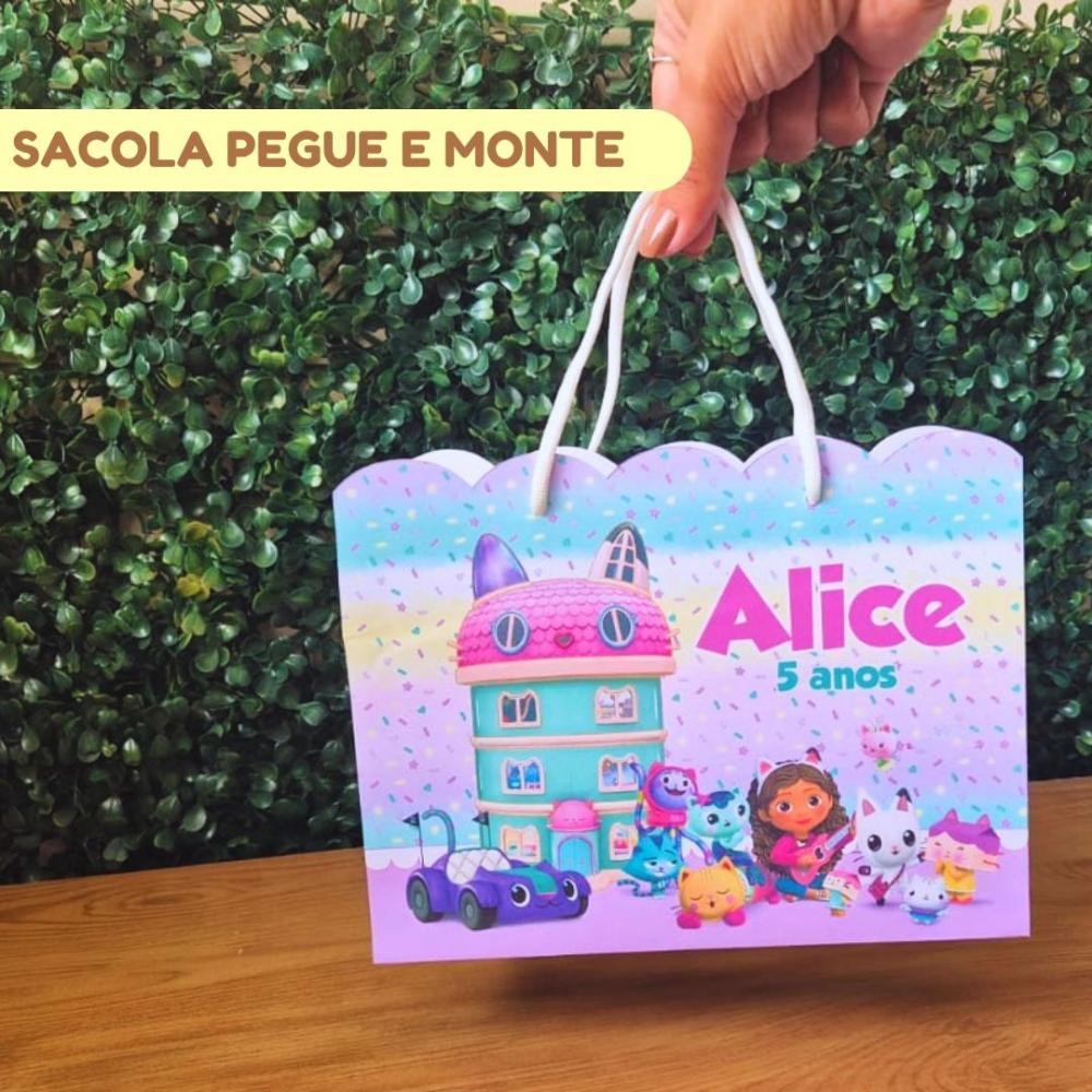 Sacolinha Personalizada Casa Mágica da Gabby | Lembrancinha Fest