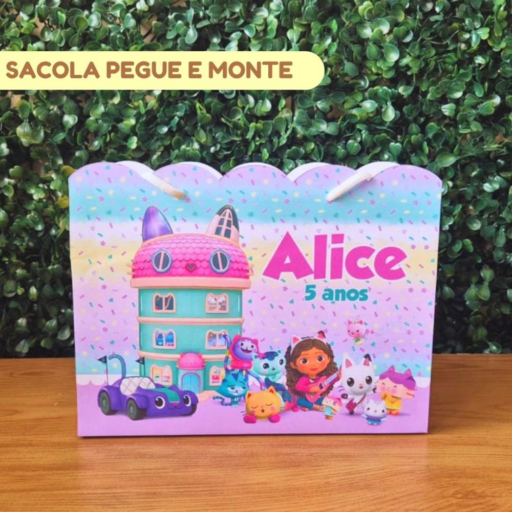 Sacolinha Personalizada Casa Mágica da Gabby | Lembrancinha Fest