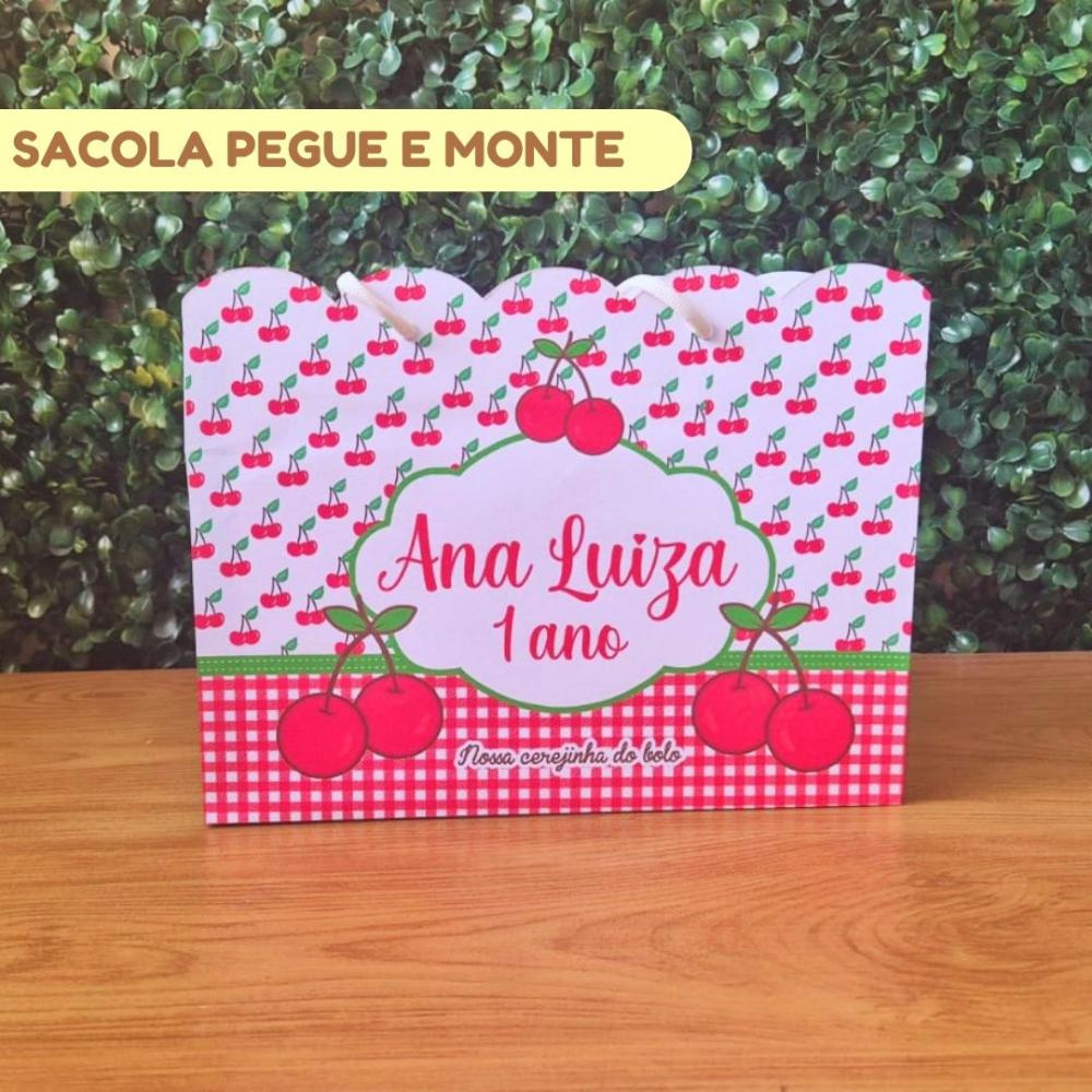 Sacolinha Personalizada Cerejinha | Lembrancinha Festa Infantil |