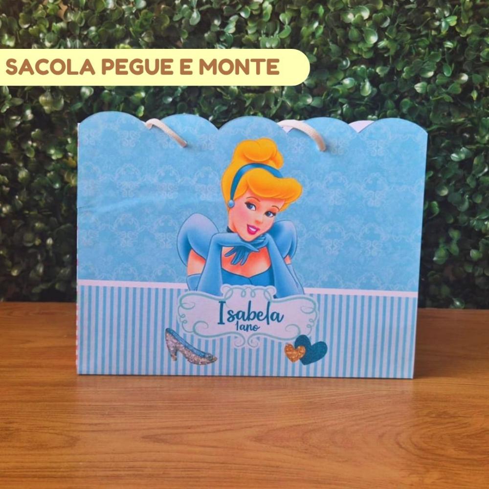 Sacolinha Personalizada Cinderela | Lembrancinha Festa Infantil |