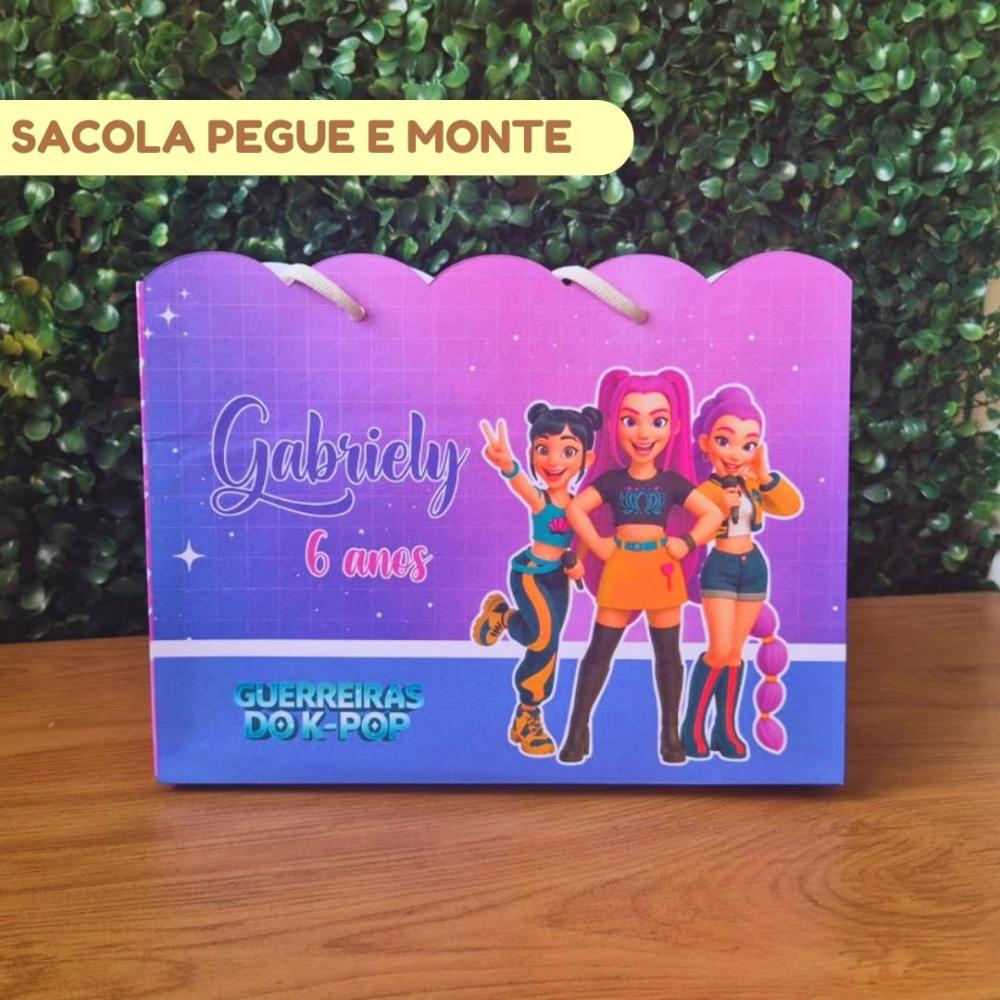 Sacolinha Personalizada Guerreiras do K-pop | Lembrancinha Festa 
