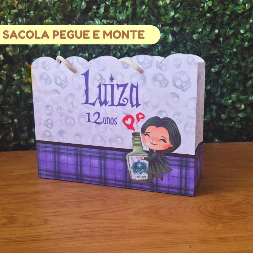 Sacolinha Personalizada Wandinha | Lembrancinha Festa Infantil | 
