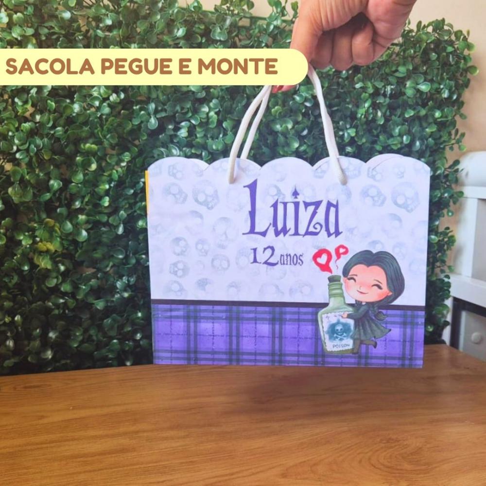 Sacolinha Personalizada Wandinha | Lembrancinha Festa Infantil | 