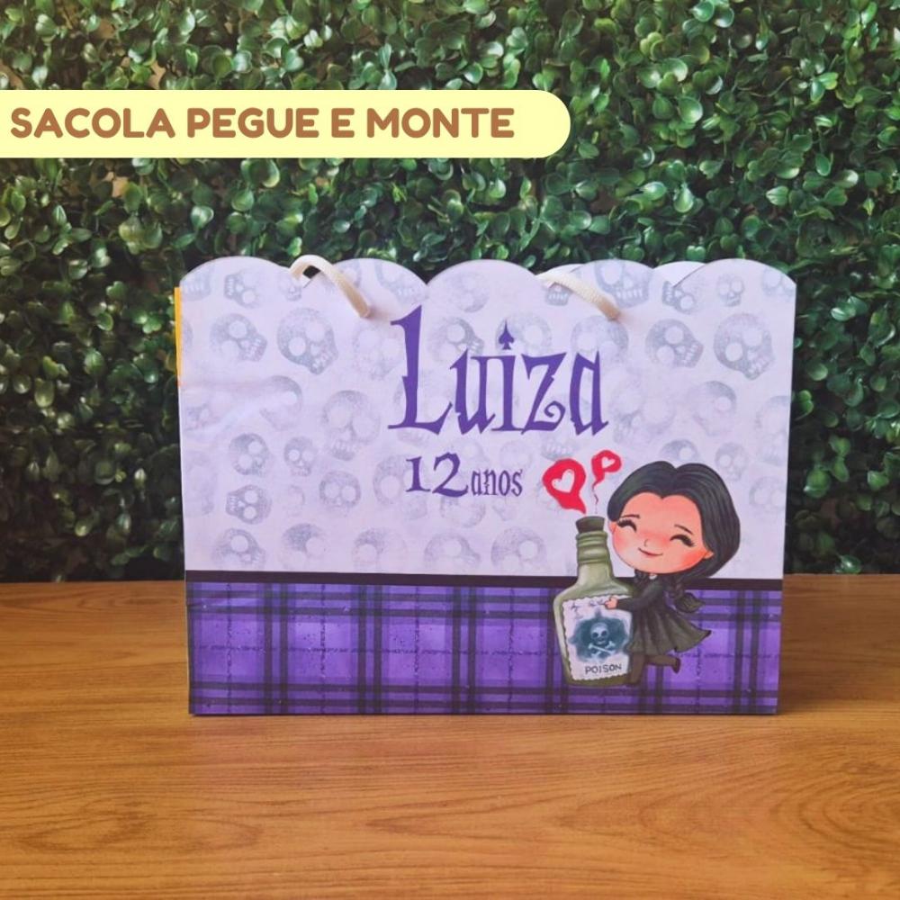 Sacolinha Personalizada Wandinha | Lembrancinha Festa Infantil | 