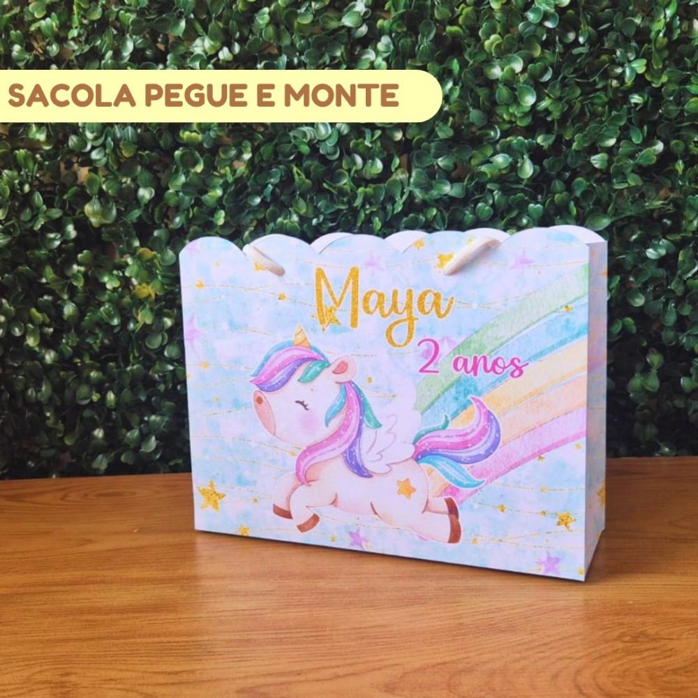 Sacolinha Personalizada Unicórnio | Lembrancinha Festa Infantil 
