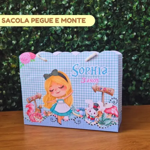 Sacolinha Personalizada Alice no País das Maravilhas | Lembranci