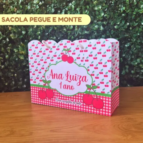 Sacolinha Personalizada Cerejinha | Lembrancinha Festa Infantil |