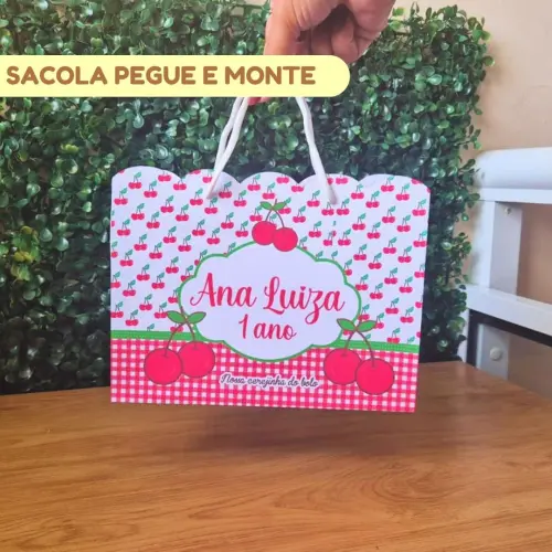Sacolinha Personalizada Cerejinha | Lembrancinha Festa Infantil |