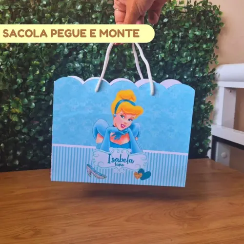 Sacolinha Personalizada Cinderela | Lembrancinha Festa Infantil |