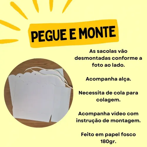 Sacolinha Personalizada Construção Trator | Lembrancinha Festa 