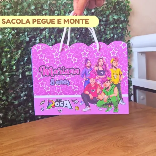 Sacolinha Personalizada Clube dos Rosa Emilly Vick | Lembrancinha