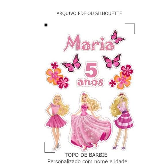 Arquivo de Corte - Topo de Bolo da Barbie - pdf ou Silhouett