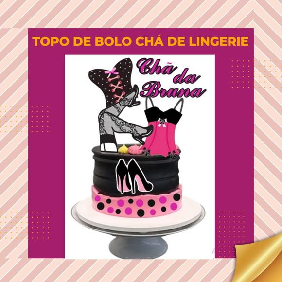 Arquivo de Corte Topo de Bolo Chá de Lingerie Rosa e Preto