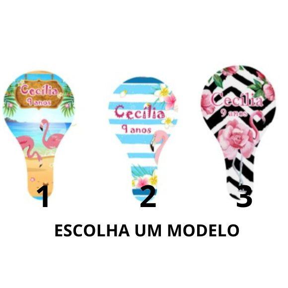 Arte para Raquete Arquivo Digital-pdf Tema Flamingo Tropical
