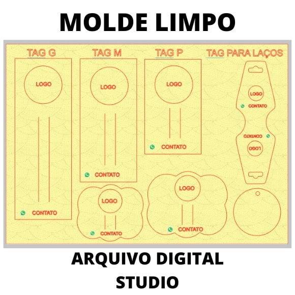 Kit Digital -moldes Tags para Laços