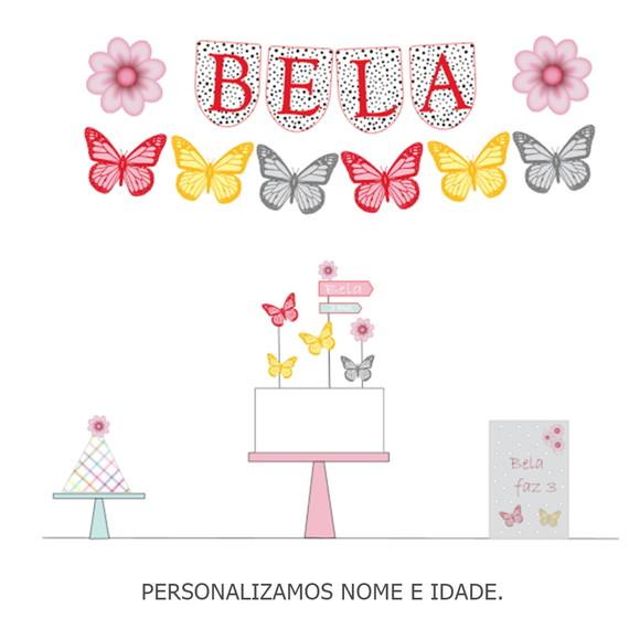 Kit Festa Borboletas - Arte / Arquivo Digital pdf ou Studio