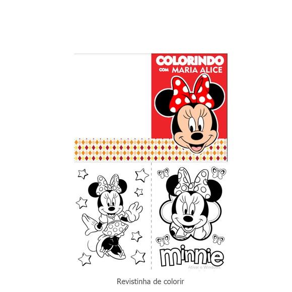 Livrinho de Colorir Minnie Vermelha - Arquivo pdf + Brinde