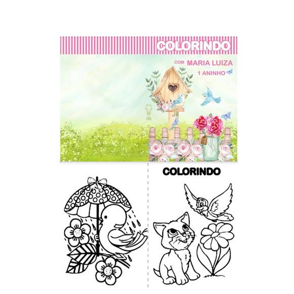 Livrinho de Colorir Personalizado Jardim - Arquivo Digital