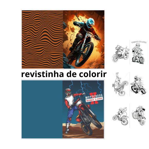 Revistinha de Colorir Tema Motocicleta - Moto