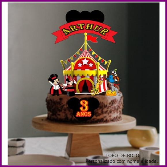 Topo de Bolo no Tema Circo - Arquivo pdf Personalizado
