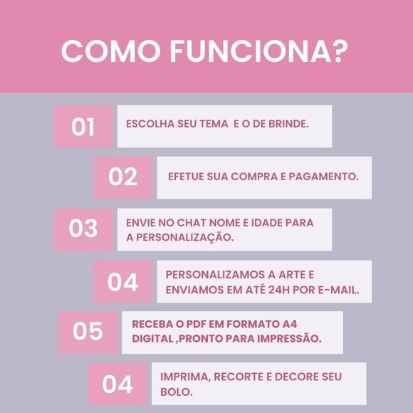 Topo de Bolo Personalizado com Nome e Idade em pdf Digital