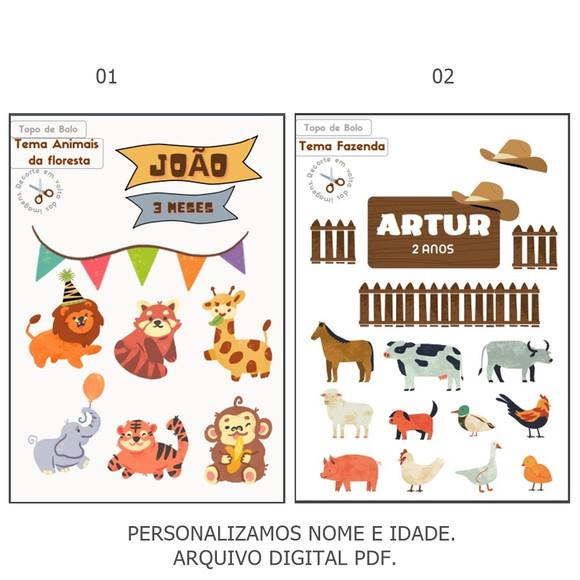 Topo de Bolo Temas Diversos Personalizados em Arquivo pdf
