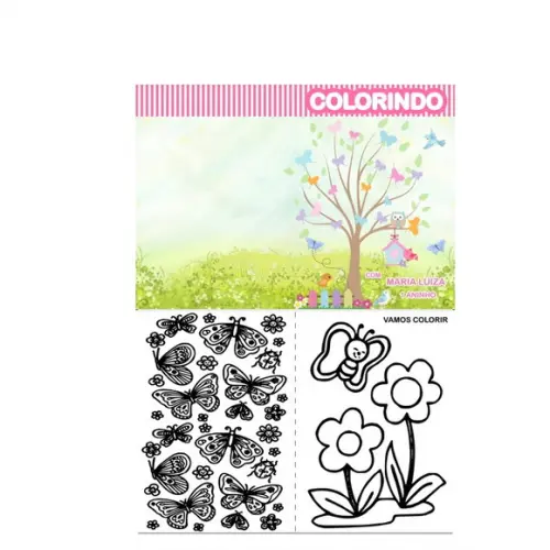 Arquivo Digital - Livrinho de Colorir Personalizado Jardim