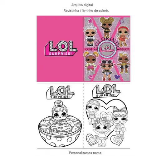 Arquivo Digital - Livrinho de Colorir Personalizado Lol