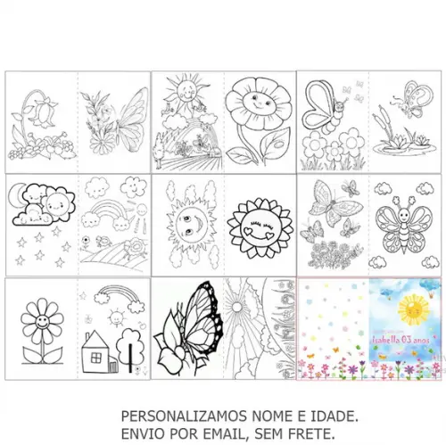 Arquivo Digital - Livrinho de Colorir Personalizado Jardim